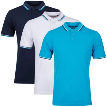 Brave Soul Men's 3-Pack Tip Polo - Teal/White/Navy