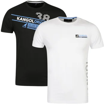 Kangol Men's Minister and Flip 2 Pack T-shirts - Black/White with Blue