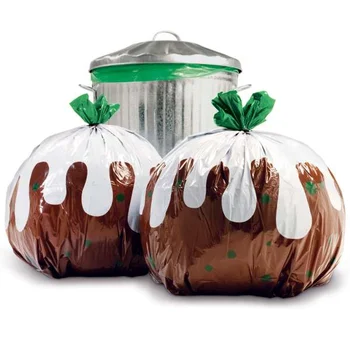 Christmas Pudding Bin Bags