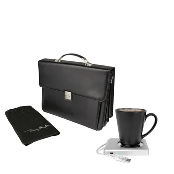 Thierry Mugler Designer Laptop Bag with USB Cup Warmer (Bundle)