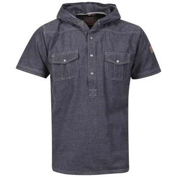 Brave Soul Men's Luchan Double Hood Shirt - Denim