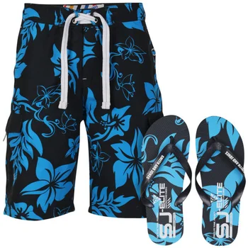 Smith & Jones Aniani Men's Swim Shorts and Flip Flops - Navy