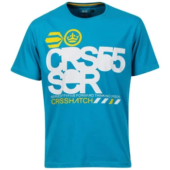 Crosshatch Men's Burnie Crew Neck T-Shirt - Blue Jewel