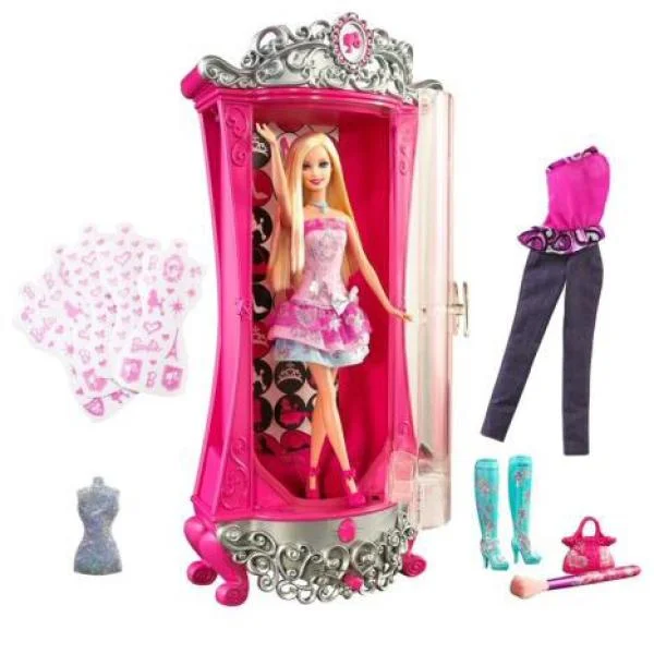 Barbie: Fairytale Fashion Glitter Wardrobe and Doll Image 1