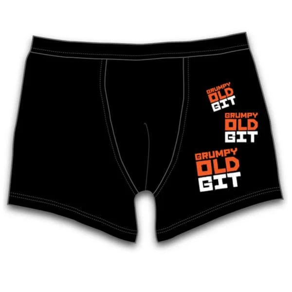 Mens Grumpy Old Git Boxers - Black - S - Black Image 1