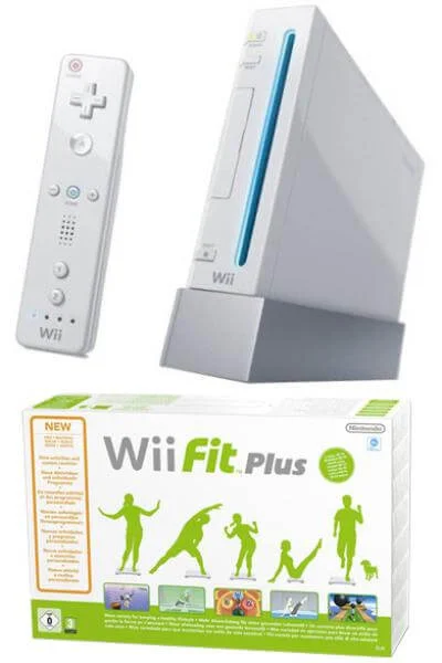 White Wii Console and Wii Fit Plus Bundle Image 1