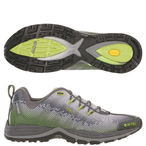 Hi-Tec V-Lite Infinity HPi Men's Trail Running Shoe - Grey/Green/Silver - 7 - Grey/Green Image 1