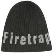 Firetrap Tic logo ribbed knit beanie - One Size - Black Image 1