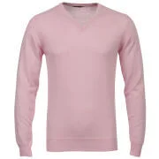 Romeo Gigli Men's Italian Cotton Cashmere Jumper - Pink - M - Pink Image 1