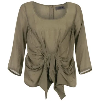 nümph Womens Elisabeth Gather Shirt - Khaki
