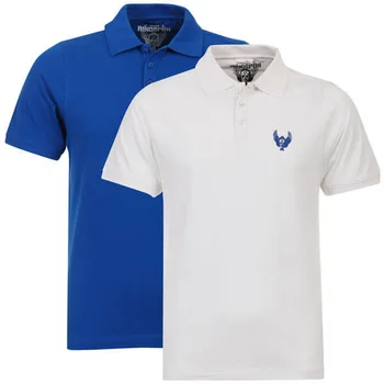 Ringspun Men's 2-Pack Glaston Short Sleeve Polo T-Shirt - Blue/White