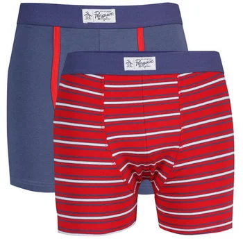 Original Penguin Men's 2-Pack Trunks - Red Stripe/Blue