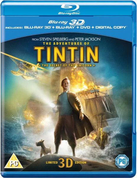 The Adventures of Tintin: The Secret of the Unicorn 3D (3D Blu-Ray, 2D Blu-Ray, DVD and Digital Copy) Image 1