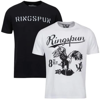 Ringspun Men's Graphic Printed T-Shirt Two pack White/Black Stalker