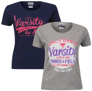 Varsity Team Players Women's 2-Pack T-Shirt - Grey California/Navy Swoosh