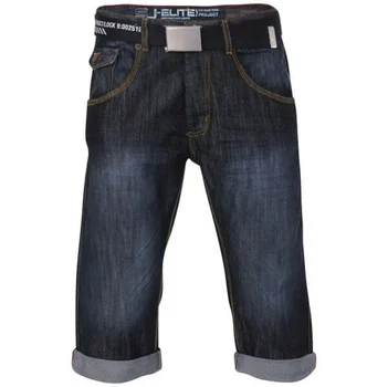 Smith & Jones Men's Belted Trip Denim Shorts - Darkwash