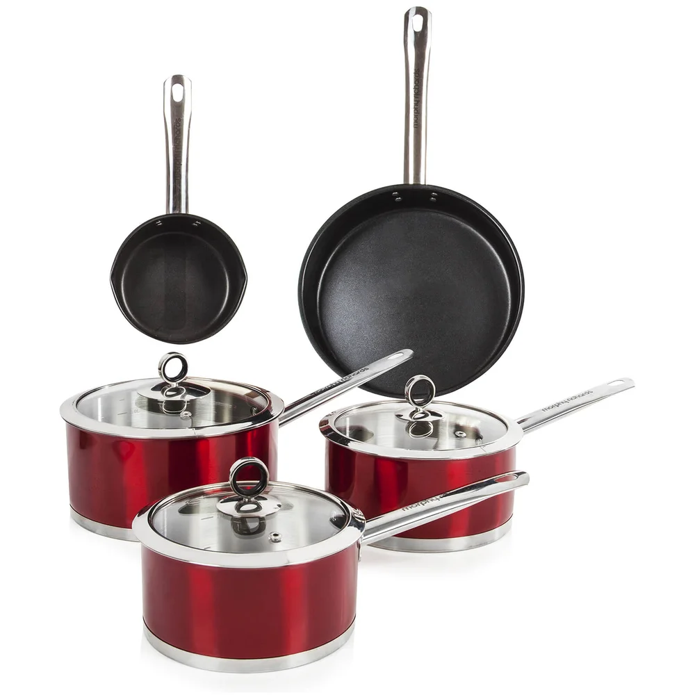 Morphy Richards 46411 Accents 5 Piece Pan Set - Red Image 1