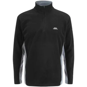 Trespass Men's Tron AirTrap100 1/2l Zip 2 Tone Fleece Jumper - Black