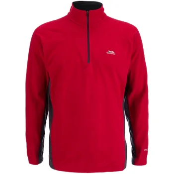 Trespass Men's Tron AirTrap100 1/2l Zip 2 Tone Fleece Jumper - Red