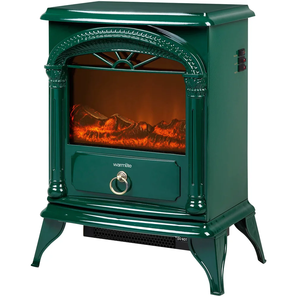 Warmlite WL46012G Log Effect Stove Fire - Green - 1800W Image 1