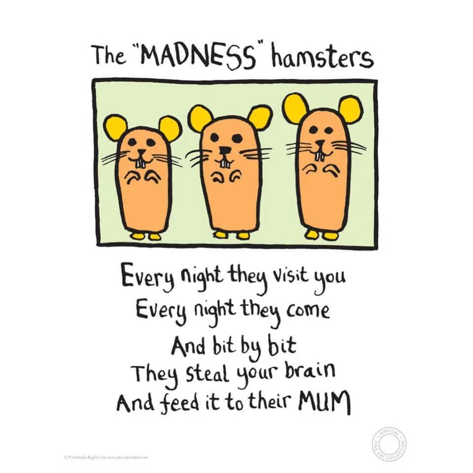 Edward Monkton Fine Art Print - Madness Hamsters Image 1