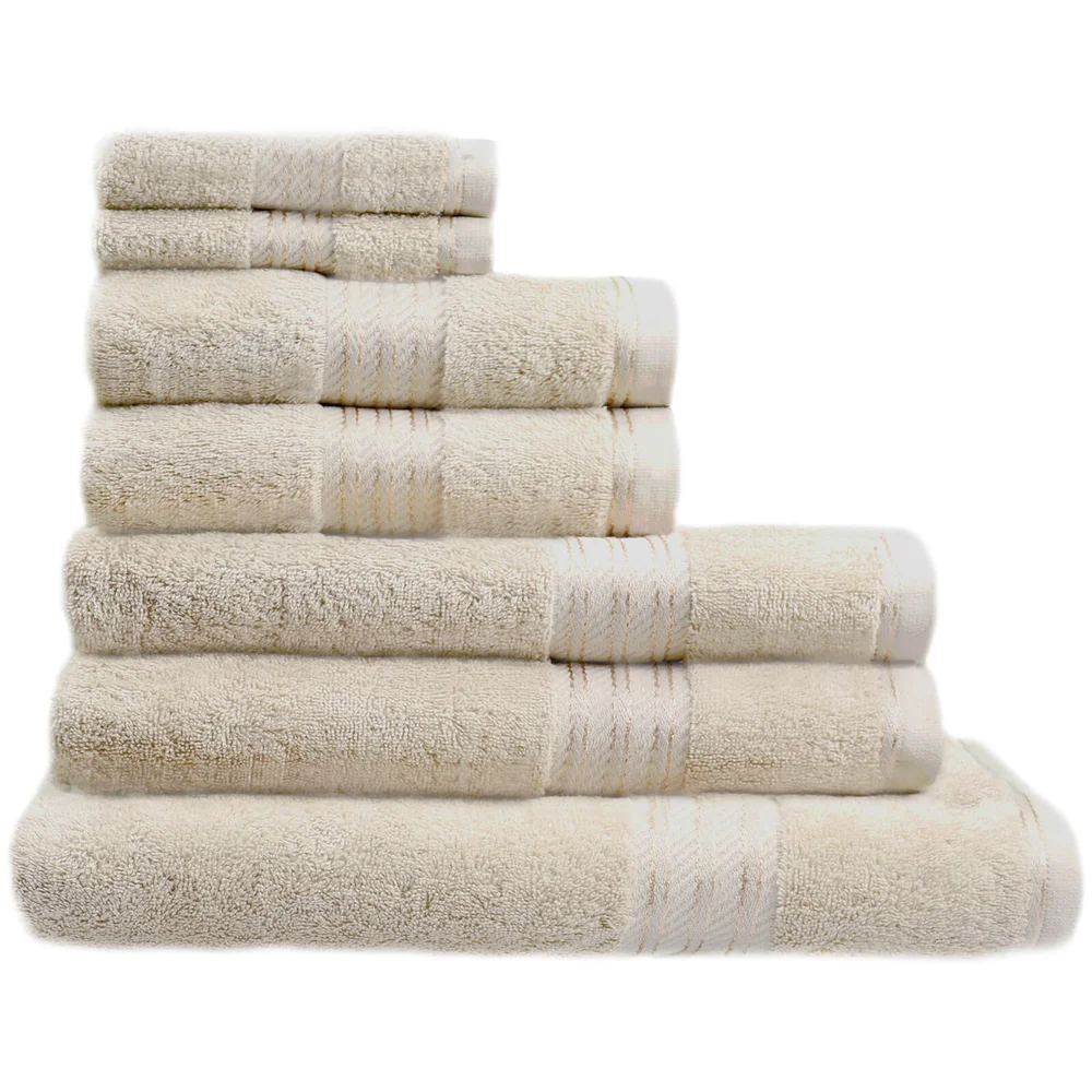 Restmor 100% Egyptian Cotton 7 Piece Supreme Towel Bale Set (500gsm) - Ivory Image 1