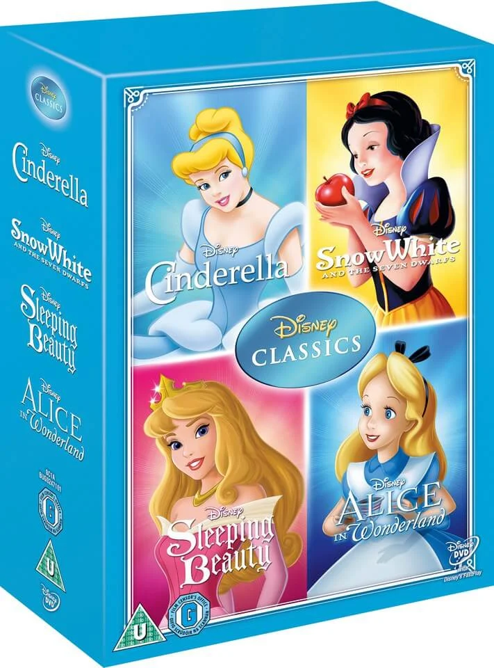 Disney Classics Timeless Classics 4 DVD Snow White, Cinderella, Sleeping Beauty, & Alice in Wonderland Image 1