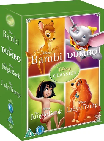 Disney Classics Timeless Classics 4 DVD Set 2 Jungle Book, Bambi, Dumbo, Lady & The Tramp