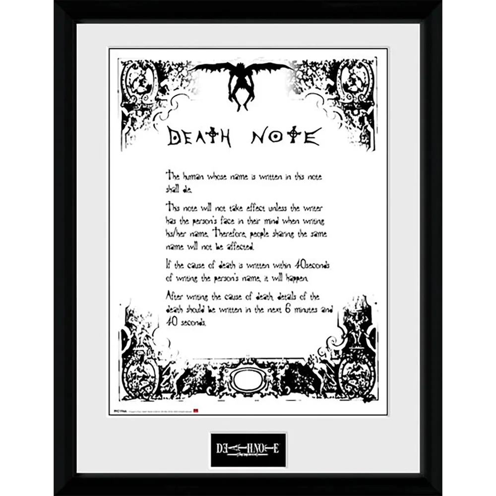 Death Note - 16 x 12 Inches Framed Photographic Image 1