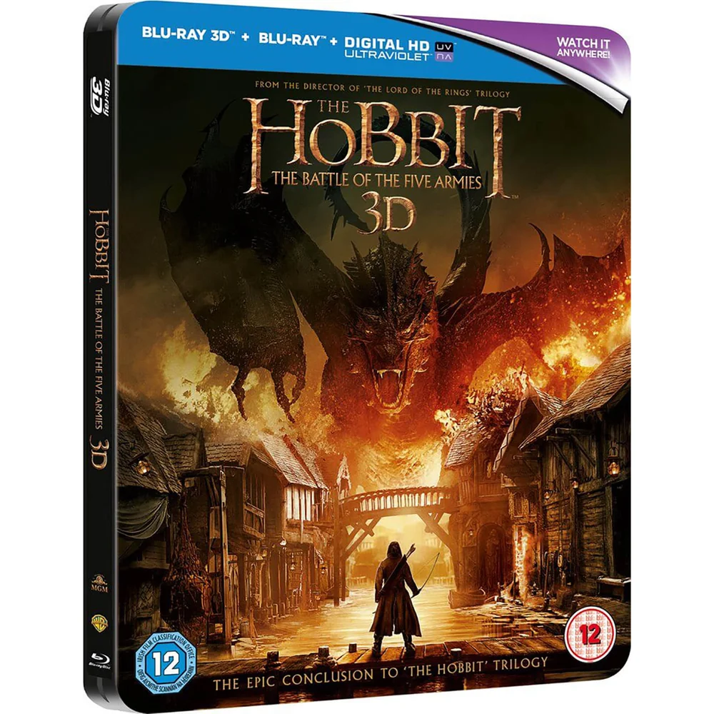 The Hobbit: Battle of the Five Armies 3D (Includes 2D Verision) - Limited Edition Steelbook Image 1