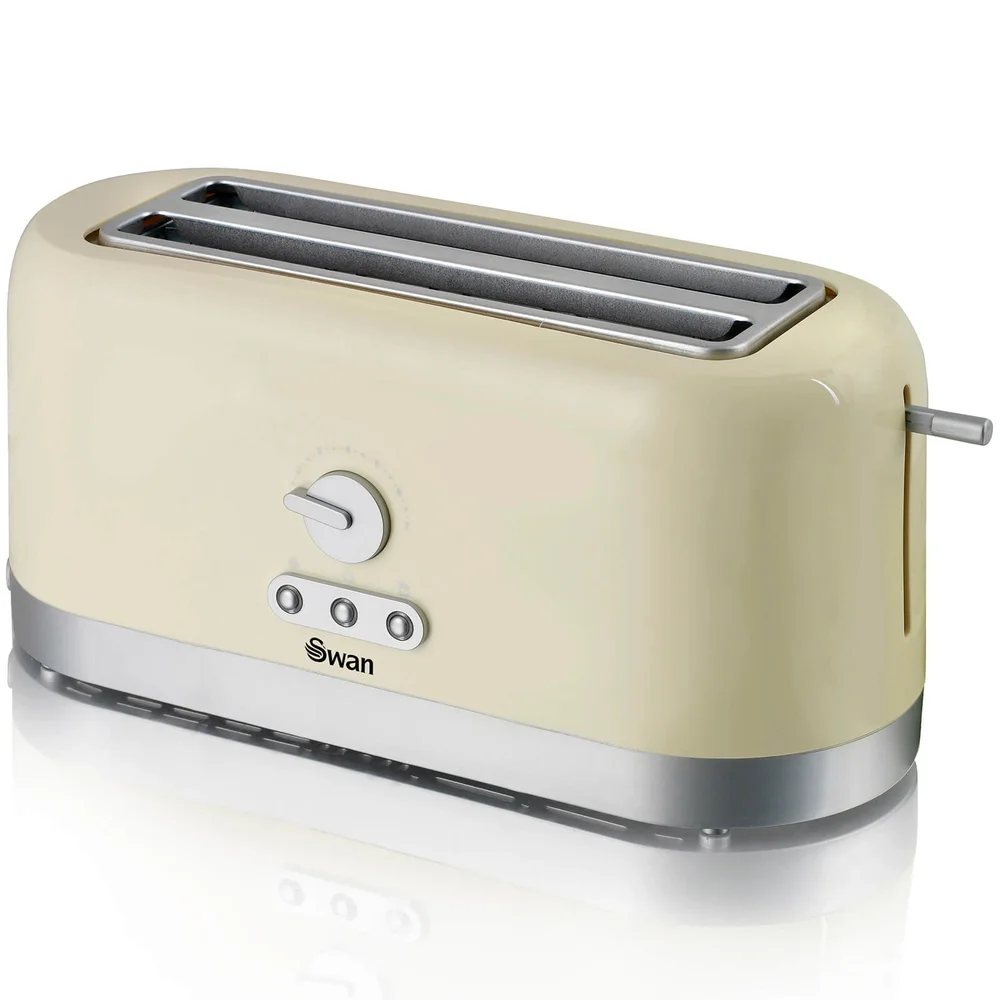 Swan ST10090CREN 4 Slice LongSlot Toaster - Cream Image 1