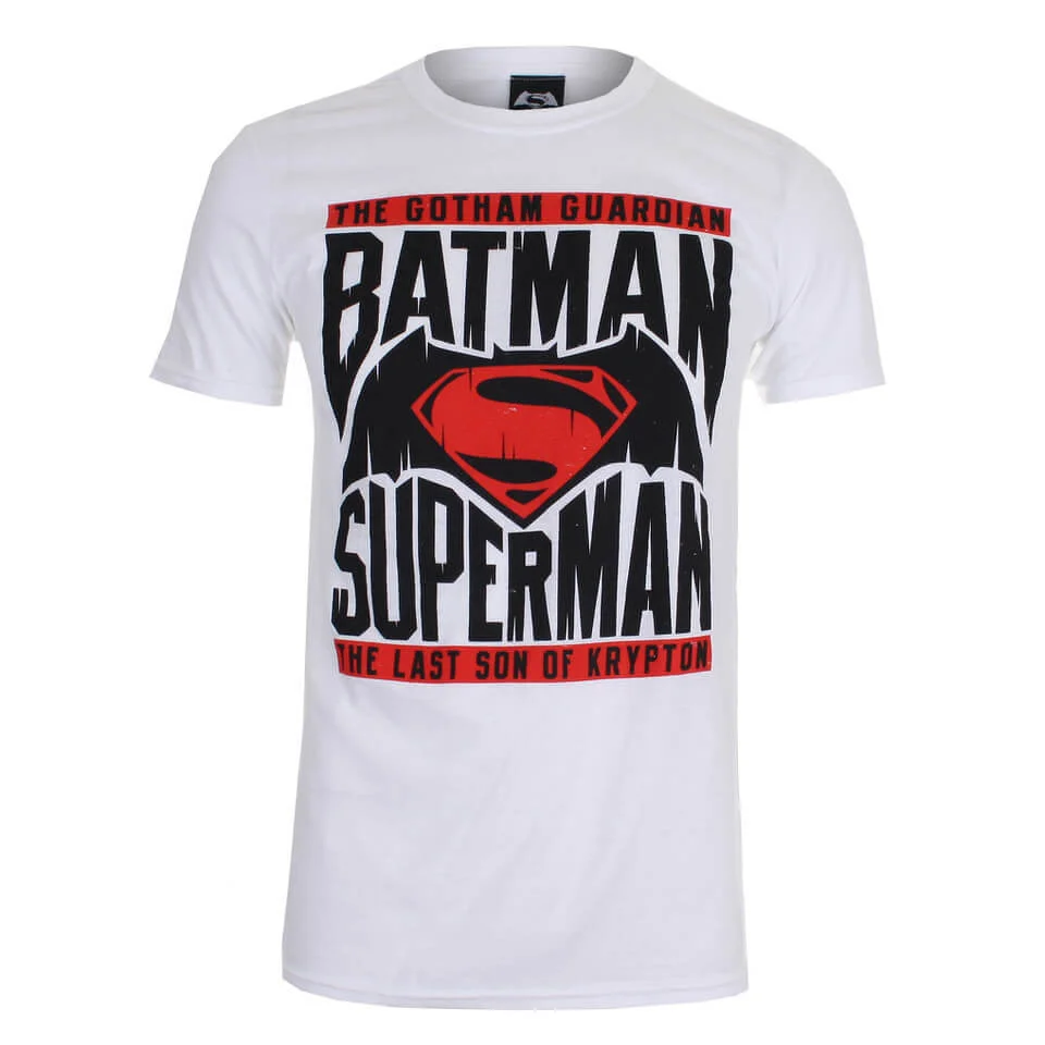 DC Comics Men's Batman v Superman Gotham Guardian T-Shirt - White - S - White Image 1