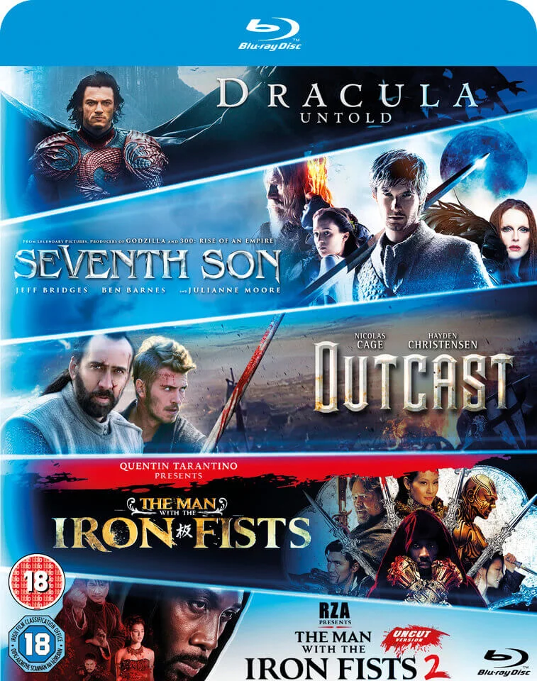 Blu-ray Starter Pack: Seventh Son, Dracula Untold, Outcast, Man With The Iron Fists 1 & 2 Image 1