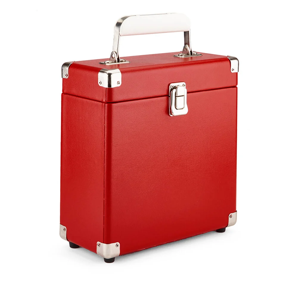 GPO Retro Portable Carry Case for 7-Inch Vinyl Records - Red Image 1