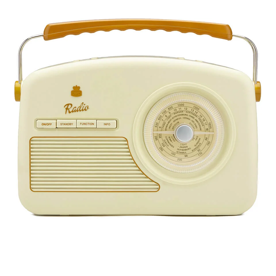 GPO Rydell Nostalgic DAB Radio - Cream/Brown Image 1