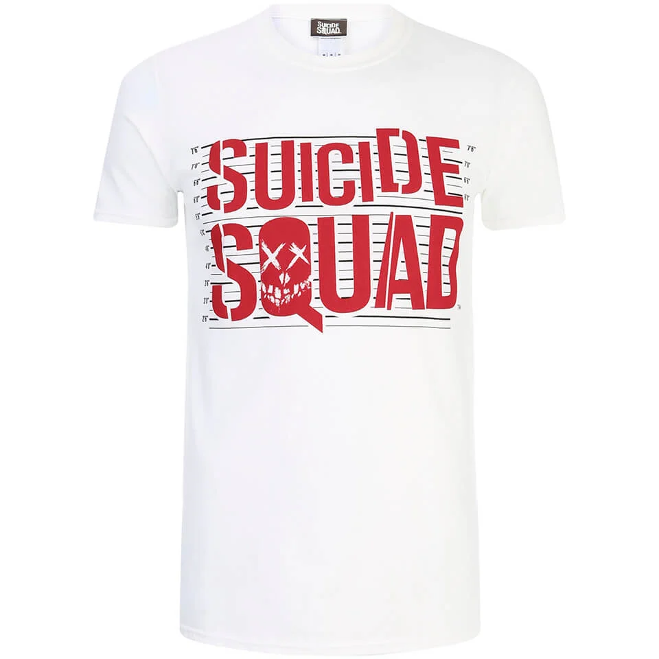 DC Comics Men's Suicide Squad Line Up Logo T-Shirt - White - S Image 1