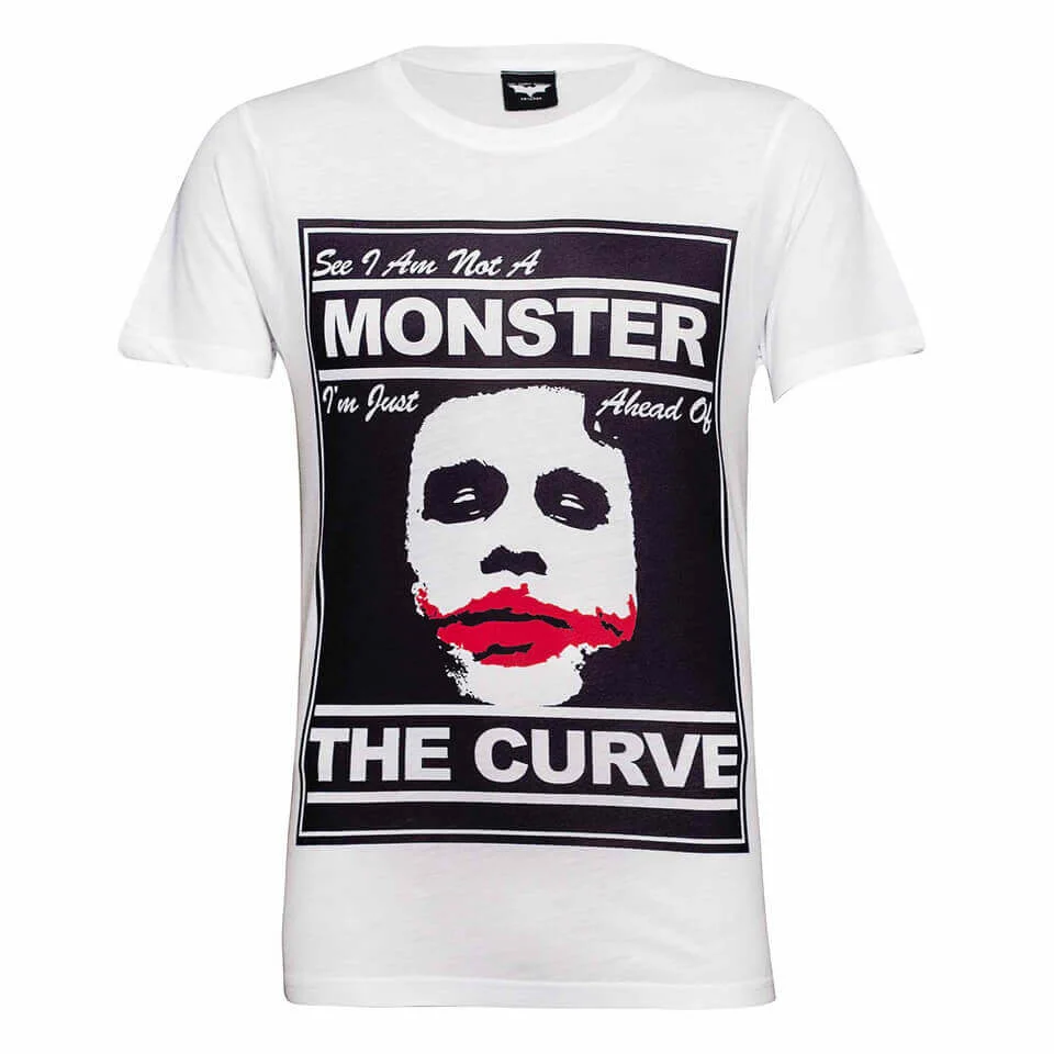 DC Comics Men's Batman The Joker The Curve T-Shirt - White - S - White Image 1