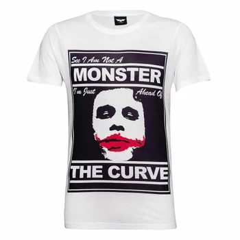 DC Comics Men's Batman The Joker The Curve T-Shirt - White
