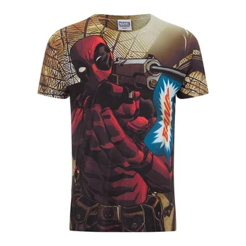 Marvel Men's Deadpool Bang T-Shirt - White