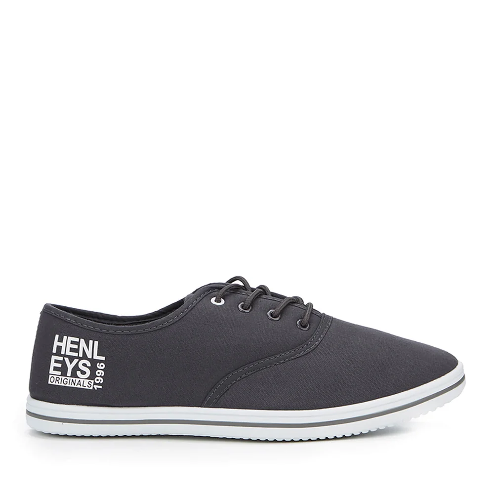 Henleys Men's Stash Canvas Pumps - Charcoal - UK 6 - Grey Image 1