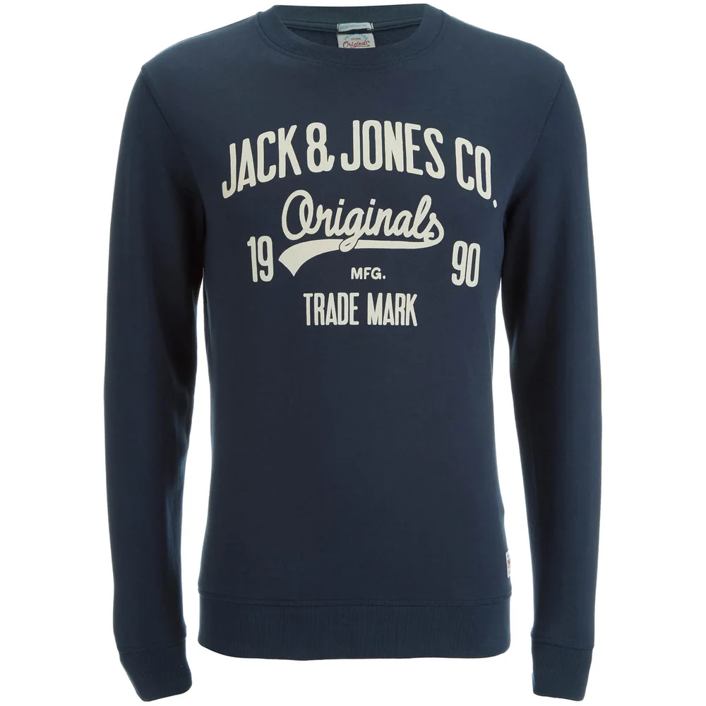 Jack & Jones Men's Originals Oskar Sweatshirt - Navy Blazer - S - Blue Image 1