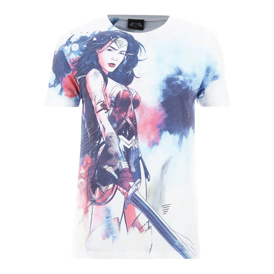 DC Comics Men's Wonder Woman Stencil T-Shirt - White - S - White Image 1