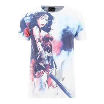 DC Comics Men's Wonder Woman Stencil T-Shirt - White