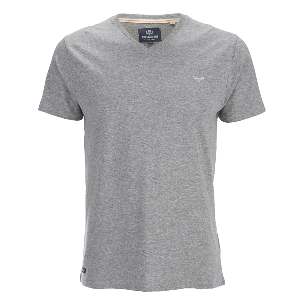 Threadbare Men's Charlie Plain V-Neck T-Shirt - Grey Marl - S - Grey Image 1