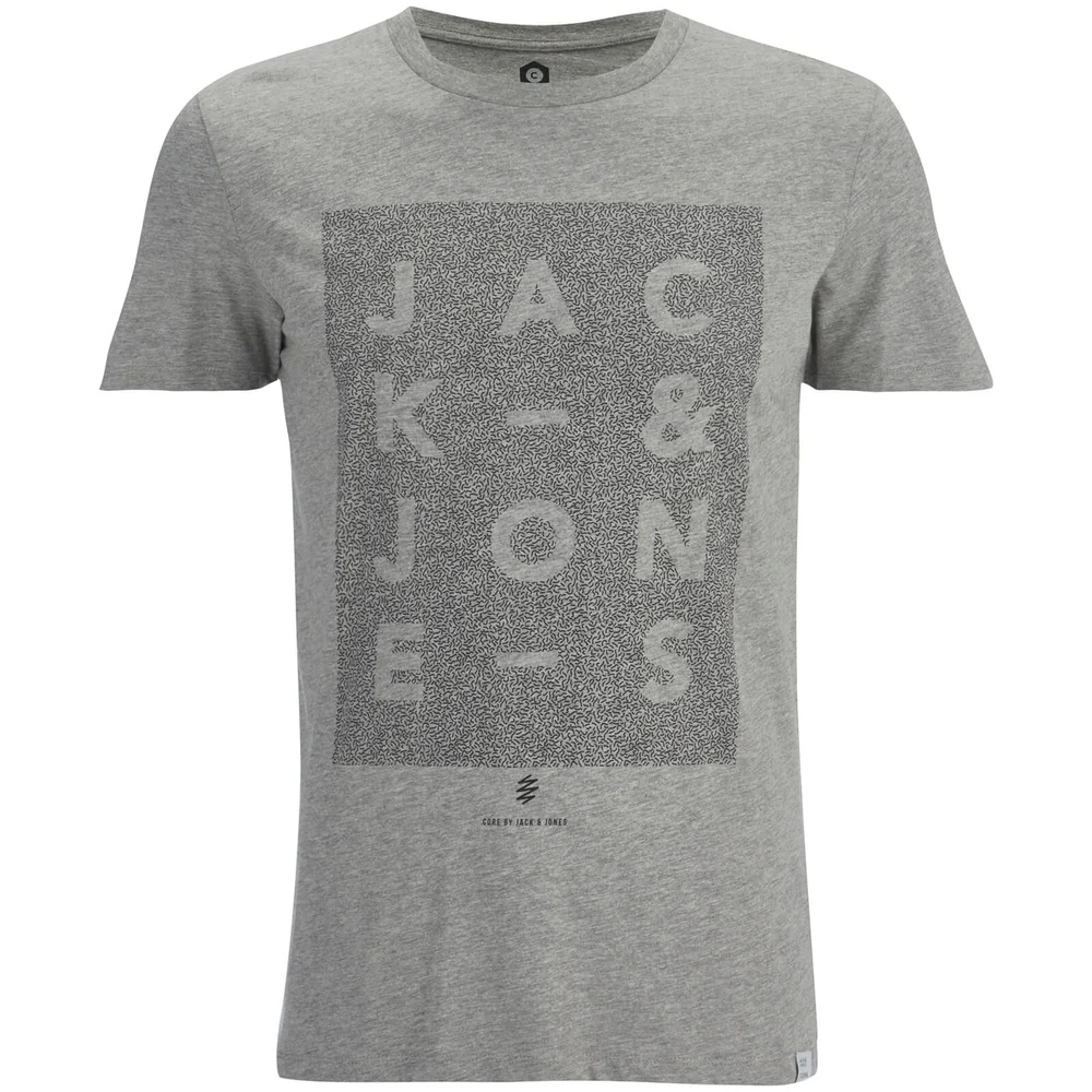 Jack & Jones Men's Core Paris Print T-Shirt - Light Grey Melange - S - Grey Image 1