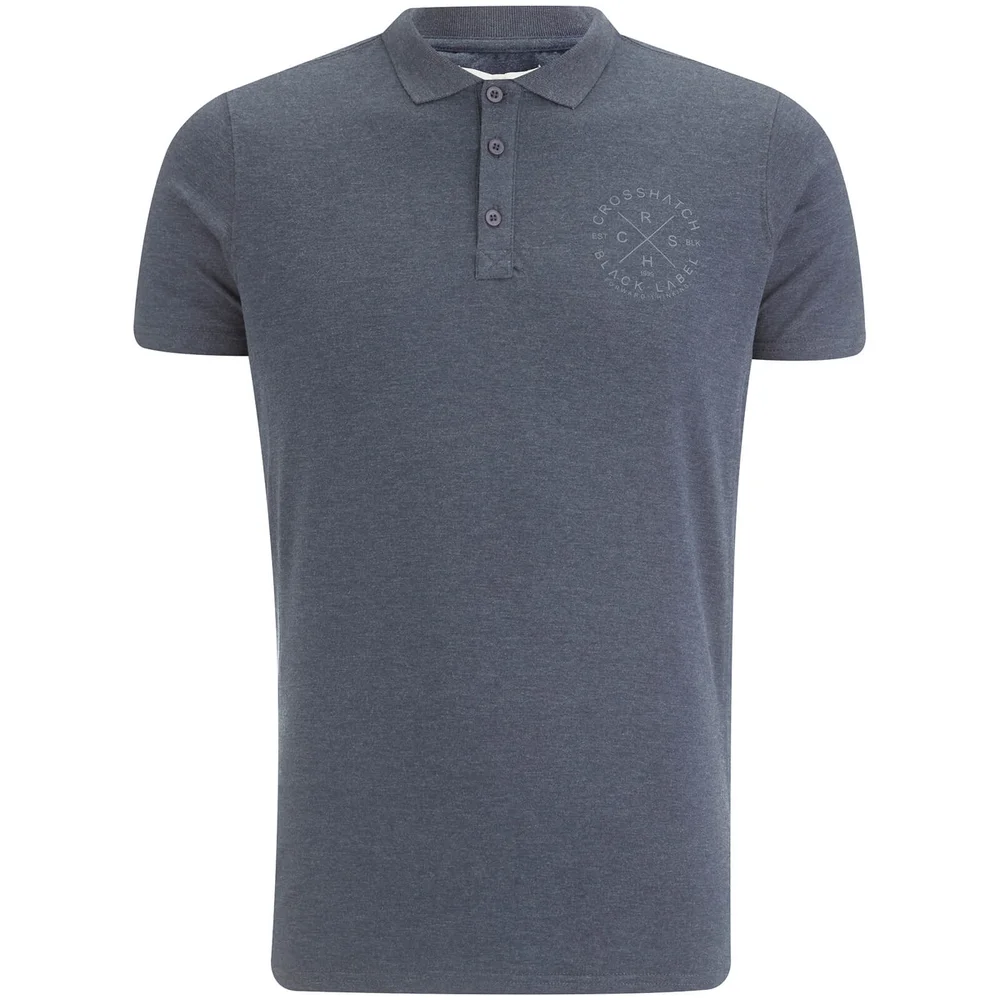 Crosshatch Men's Cultize Stamp Polo Shirt - Navy Marl - S - Blue Image 1