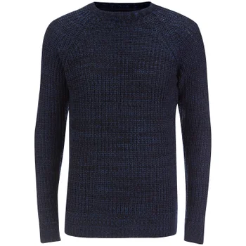 Brave Soul Men's Maximus Chunky Fisherman Jumper - Blue