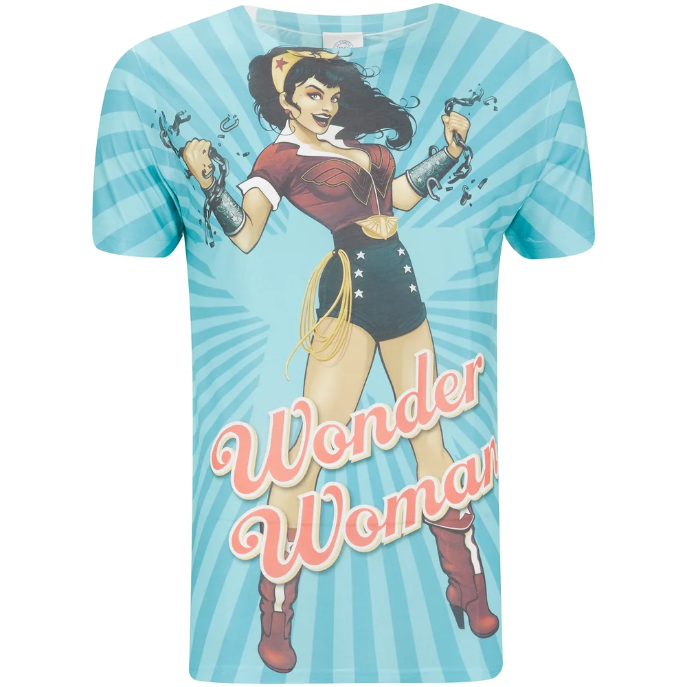 DC Comics Men's Bombshell Wonder Woman T-Shirt - Blue - L Image 1