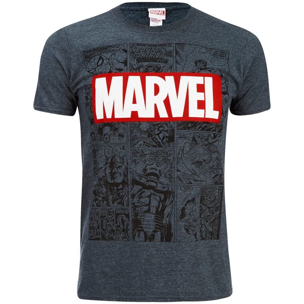Marvel Men's Mono Comic T-Shirt - Dark Heather - S - Grey Image 1