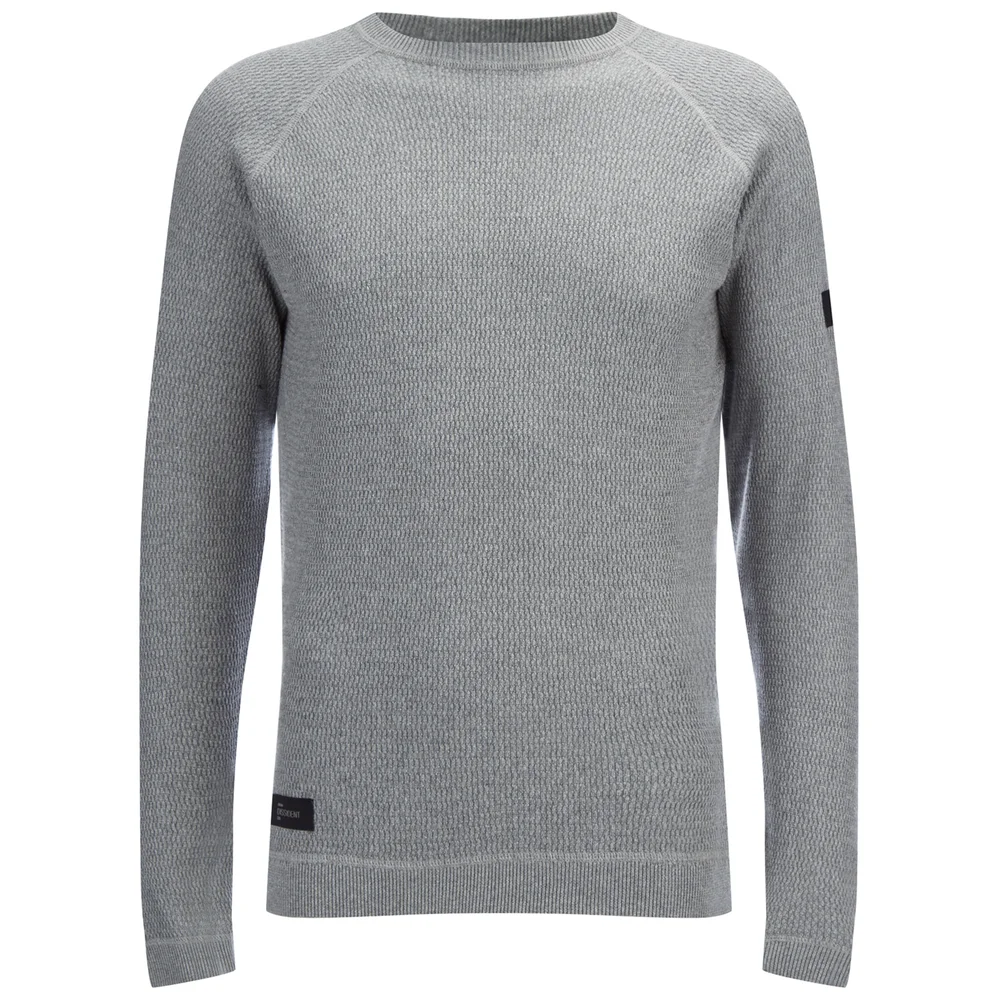 Dissident Men's Krios Crew Neck Raglan Jumper - Mid Grey Marl - S - Grey Image 1